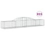 Gabion baskets 15 pcs arch shape iron 300x50x40/60 cm by vidaXL, Pots and planters - Ref: Foro24-3146659, Price: 1,00 €, Disc...