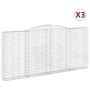 Gabion baskets 3 pcs arch shape iron 400x30x180/200 cm by vidaXL, Pots and planters - Ref: Foro24-3146919, Price: 607,48 €, D...