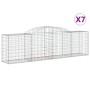 Gabion baskets 7 units arch shape iron 300x50x80/100 cm by vidaXL, Pots and planters - Ref: Foro24-3146688, Price: 768,42 €, ...