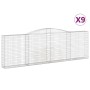 Gabion baskets 9 pcs arch shape iron 400x30x120/140 cm by vidaXL, Pots and planters - Ref: Foro24-3146886, Price: 1,00 €, Dis...