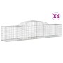 Gabion baskets 4 pcs arc shape iron 300x50x60/80 cm by vidaXL, Pots and planters - Ref: Foro24-3146667, Price: 385,49 €, Disc...