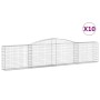 Gabion baskets 10 units, arched shape, iron, 400x30x80/100 cm by vidaXL, Pots and planters - Ref: Foro24-3146861, Price: 1,00...