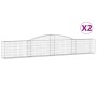 Gabion baskets 2 units, arched shape, iron, 400x30x60/80 cm by vidaXL, Pots and planters - Ref: Foro24-3146840, Price: 186,99...