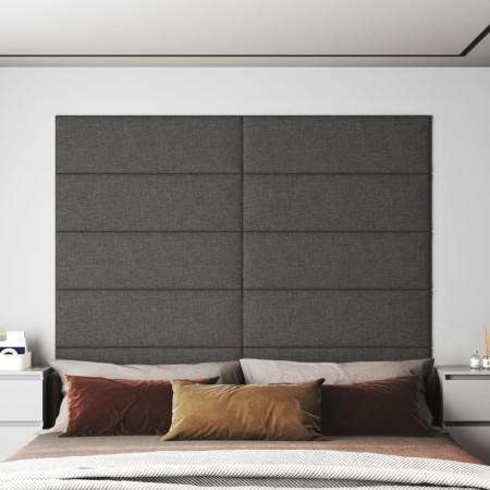 Wall panels 12 units dark gray fabric 90x30 cm 3.24 m² by vidaXL, Wall covering - Ref: Foro24-343902, Price: 87,94 €, Discoun...