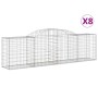 Gabion baskets 8 pcs arch shape iron 300x50x80/100 cm by vidaXL, Pots and planters - Ref: Foro24-3146689, Price: 860,62 €, Di...