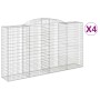 Gabion baskets 4 pcs arc shape iron 300x50x160/180 cm by vidaXL, Pots and planters - Ref: Foro24-3146757, Price: 708,14 €, Di...