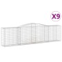 Gabion baskets 9 pcs arch shape iron 400x50x100/120 cm by vidaXL, Pots and planters - Ref: Foro24-3147003, Price: 1,00 €, Dis...