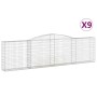 Gabionenkörbe 9 Stück Bogenform Eisen 400x30x100/120 cm von vidaXL, Töpfe und Pflanzgefäße - Ref: Foro24-3146873, Preis: 1,00...