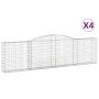 Gabion baskets 4 units, arched shape, iron, 400x30x100/120 cm by vidaXL, Pots and planters - Ref: Foro24-3146868, Price: 522,...