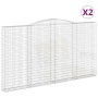 Gabion baskets 2 pcs arc shape iron 400x30x220/240 cm by vidaXL, Pots and planters - Ref: Foro24-3146944, Price: 487,99 €, Di...