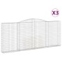 Cestas gaviones 3 uds forma de arco hierro 400x30x160/180 cm de vidaXL, Maceteros y jardineras - Ref: Foro24-3146906, Precio:...