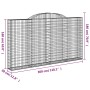 Gabion baskets 6 units, arched shape, iron, 300x30x160/180 cm by vidaXL, Pots and planters - Ref: Foro24-3146579, Price: 904,...