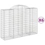 Gabion baskets 6 pcs arch shape iron 200x50x140/160 cm by vidaXL, Pots and planters - Ref: Foro24-3146366, Price: 617,05 €, D...