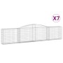 Gabion baskets 7 pcs arch shape iron 400x30x80/100 cm by vidaXL, Pots and planters - Ref: Foro24-3146858, Price: 812,99 €, Di...