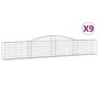 Gabion baskets 9 pcs arch shape iron 400x30x60/80 cm by vidaXL, Pots and planters - Ref: Foro24-3146847, Price: 850,46 €, Dis...