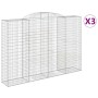 Gabionenkörbe 3 Stück Bogenform Eisen 300x50x200/220 cm von vidaXL, Töpfe und Pflanzgefäße - Ref: Foro24-3146792, Preis: 610,...