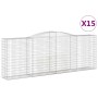 Gabion baskets 15 units, arched shape, iron, 400x50x140/160cm. by vidaXL, Pots and planters - Ref: Foro24-3147031, Price: 2,0...