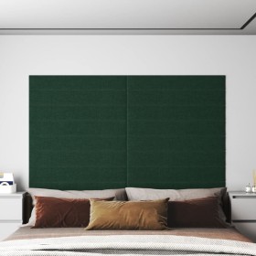 Wall panels 12 pcs dark green fabric 90x15 cm 1.62 m² by vidaXL, Wall covering - Ref: Foro24-343877, Price: 42,02 €, Discount: %