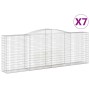 Wire gabion baskets, 7 units, arched shape, iron, 400x50x140/160 cm. by vidaXL, Pots and planters - Ref: Foro24-3147027, Pric...