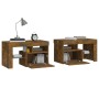 Nightstands with LED 2 pcs smoked oak 70x36.5x40cm by vidaXL, Nightstands - Ref: Foro24-3152775, Price: 108,37 €, Discount: %