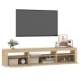 Mueble de TV con luces LED roble Sonoma 195x35x40 cm de vidaXL, Muebles TV - Ref: Foro24-3152740, Precio: 122,80 €, Descuento: %