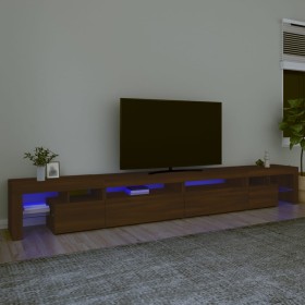 Mueble de TV con luces LED marrón roble 290x36,5x40 cm de vidaXL, Muebles TV - Ref: Foro24-3152809, Precio: 202,69 €, Descuen...