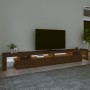 Mueble de TV con luces LED marrón roble 290x36,5x40 cm de vidaXL, Muebles TV - Ref: Foro24-3152809, Precio: 202,69 €, Descuen...