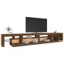 Mueble de TV con luces LED marrón roble 290x36,5x40 cm de vidaXL, Muebles TV - Ref: Foro24-3152809, Precio: 202,69 €, Descuen...