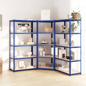 5-level shelf, 3 units, steel and plywood in blue color. by vidaXL, Industrial shelving - Ref: Foro24-3154196, Price: 173,78 ...