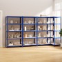 Shelving 5 levels 4 units steel and blue plywood by vidaXL, Industrial shelving - Ref: Foro24-3154176, Price: 193,64 €, Disco...