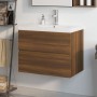 Mueble de baño con lavabo madera contrachapada marrón roble de vidaXL, Tocadores de baño - Ref: Foro24-3152872, Precio: 212,4...