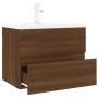 Mueble de baño con lavabo madera contrachapada marrón roble de vidaXL, Tocadores de baño - Ref: Foro24-3152872, Precio: 212,4...