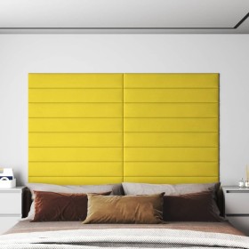 Wall panels 12 pcs light yellow fabric 90x15 cm 1.62 m² by vidaXL, Wall covering - Ref: Foro24-343881, Price: 35,99 €, Discou...