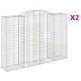 Gabion baskets 2 pcs arc shape iron 300x50x200/220 cm by vidaXL, Pots and planters - Ref: Foro24-3146791, Price: 435,99 €, Di...