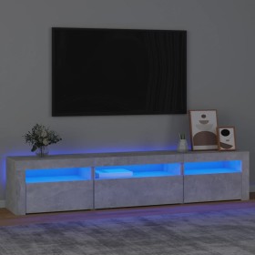 Mueble de TV con luces LED gris hormigón 195x35x40 cm de vidaXL, Muebles TV - Ref: Foro24-3152741, Precio: 113,24 €, Descuent...