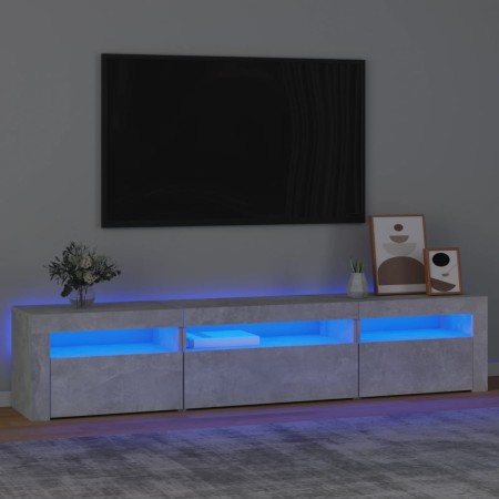 Mueble de TV con luces LED gris hormigón 195x35x40 cm de vidaXL, Muebles TV - Ref: Foro24-3152741, Precio: 119,89 €, Descuent...