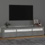 Mueble de TV con luces LED gris hormigón 195x35x40 cm de vidaXL, Muebles TV - Ref: Foro24-3152741, Precio: 123,19 €, Descuent...