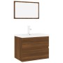 Set de muebles de baño madera contrachapada marrón roble de vidaXL, Muebles de baño - Ref: Foro24-3152878, Precio: 253,54 €, ...