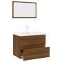 Oak brown plywood bathroom furniture set by vidaXL, Bathroom furniture - Ref: Foro24-3152878, Price: 231,04 €, Discount: %