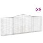 Gabion baskets 9 pcs arch shape iron 400x30x140/160 cm by vidaXL, Pots and planters - Ref: Foro24-3146899, Price: 1,00 €, Dis...