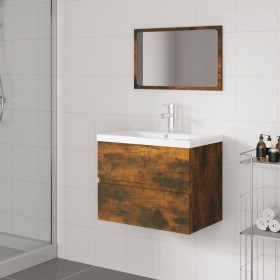 Smoked oak plywood bathroom furniture set by vidaXL, Bathroom furniture - Ref: Foro24-3152873, Price: 173,99 €, Discount: %