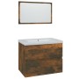 Set de muebles de baño madera contrachapada color roble ahumado de vidaXL, Muebles de baño - Ref: Foro24-3152873, Precio: 197...