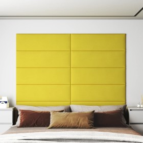 Wall panels 12 units light yellow fabric 90x30 cm 3.24 m² by vidaXL, Wall covering - Ref: Foro24-343909, Price: 46,27 €, Disc...