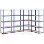 Shelving 5 levels 4 units steel and blue plywood by vidaXL, Industrial shelving - Ref: Foro24-3154197, Price: 225,99 €, Disco...