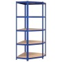 Shelving 5 levels 4 units steel and blue plywood by vidaXL, Industrial shelving - Ref: Foro24-3154197, Price: 225,99 €, Disco...