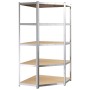 5-level shelf, 5 units, steel, plywood, silver by vidaXL, Industrial shelving - Ref: Foro24-3154182, Price: 231,45 €, Discoun...