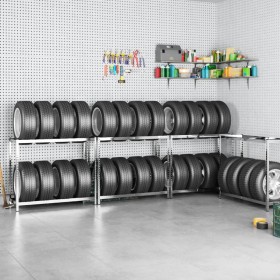 2-level tire racks 4 units steel 110x40x110 cm by vidaXL, Industrial shelving - Ref: Foro24-3154231, Price: 134,73 €, Discoun...