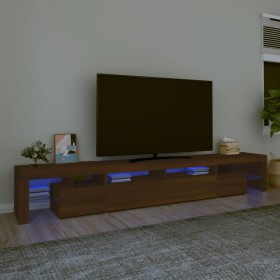 Mueble de TV con luces LED marrón roble 260x36,5x40 cm de vidaXL, Muebles TV - Ref: Foro24-3152785, Precio: 174,99 €, Descuen...