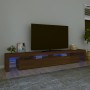 Mueble de TV con luces LED marrón roble 260x36,5x40 cm de vidaXL, Muebles TV - Ref: Foro24-3152785, Precio: 180,02 €, Descuen...