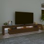 Mueble de TV con luces LED marrón roble 260x36,5x40 cm de vidaXL, Muebles TV - Ref: Foro24-3152785, Precio: 180,02 €, Descuen...